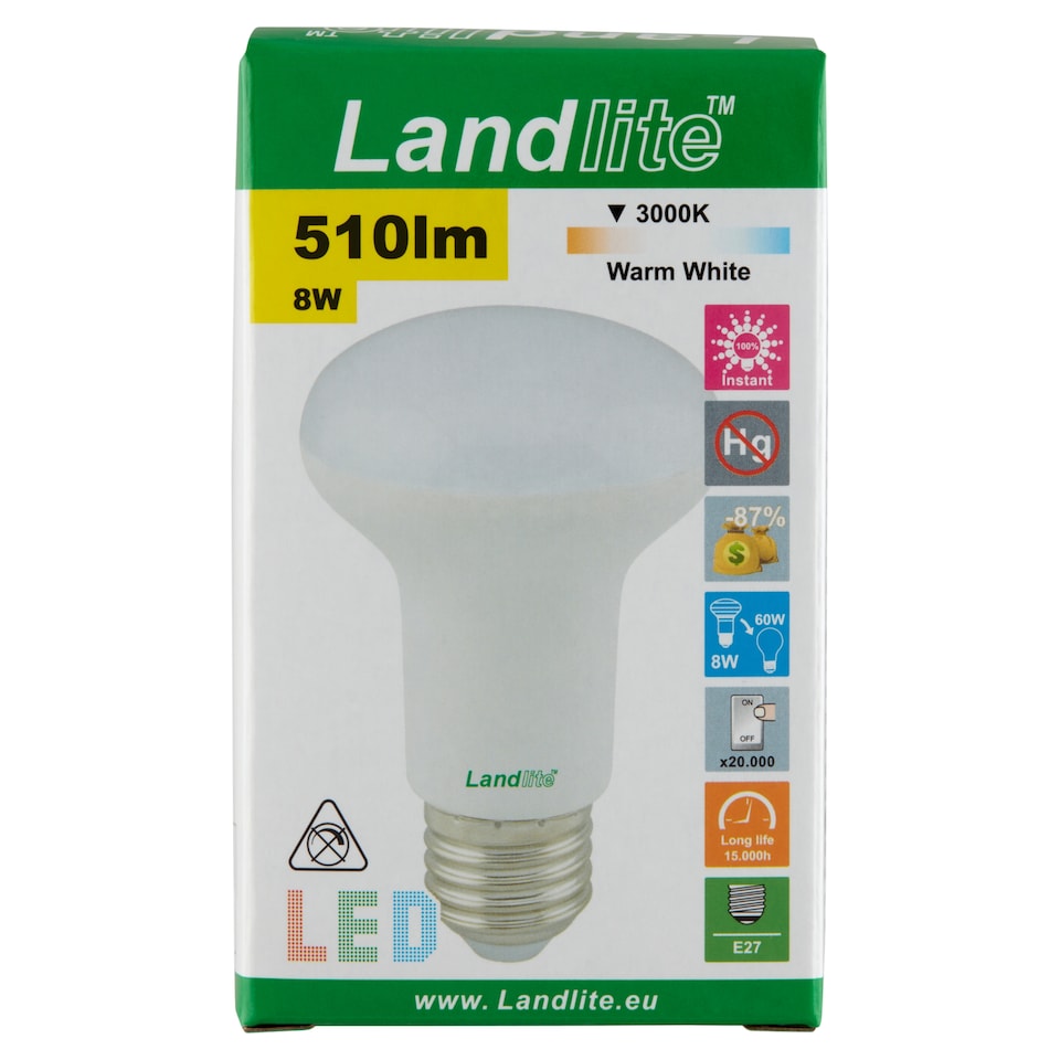 Landlite E27 510 lm 8 W K03 3000K LED izzó  1. kép