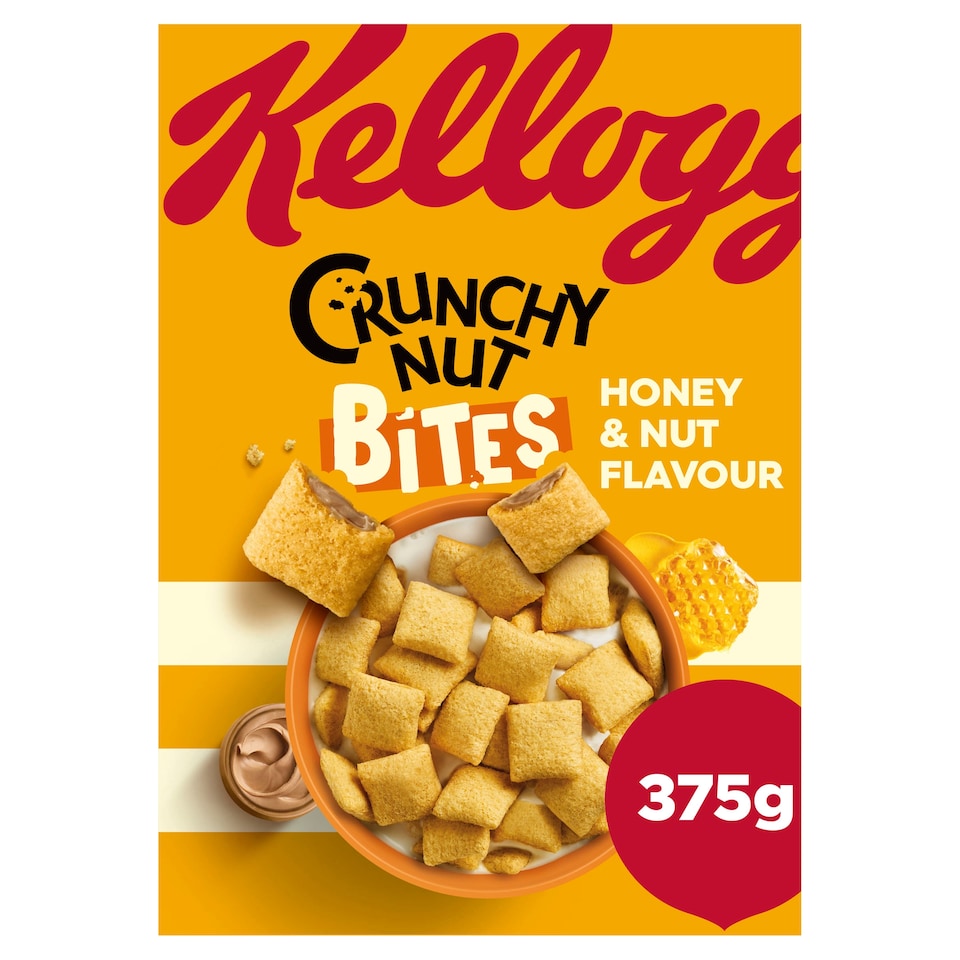 image 1 of Kellogg's Crunchy Nut Bites Honey & Nut Flavour Breakfast Cereal 375g