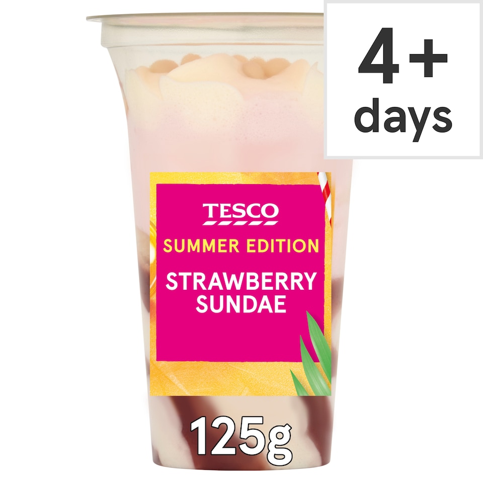 Tesco Strawberry Sundae 125g