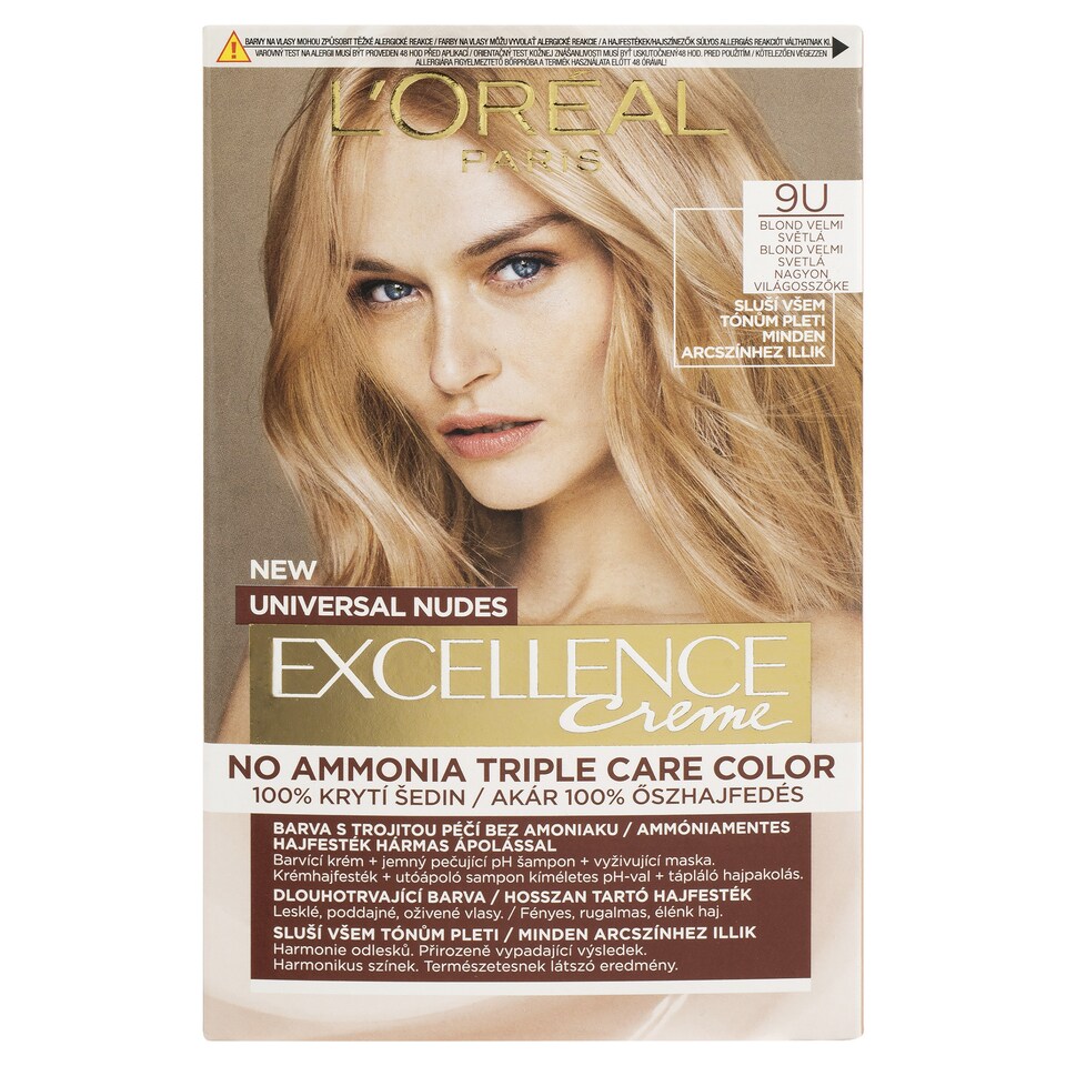 L'Oréal Paris Excellence Creme Universal Nudes permanentná farba na vlasy 9 U Blond veľmi svetlá 