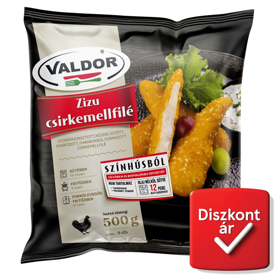 Valdor Zizu gyorsfagyasztott, készre sütött, panírozott csirkemellfilé 500 g