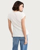 image 3 of F&F Cotton Rich Textured Peplum Hem T-Shirt in Cream