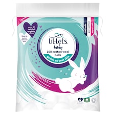 Lil-Lets Baby Cotton Wool Balls 100 Pack