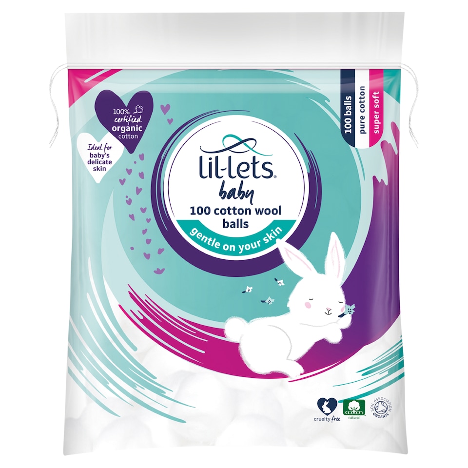 Lil-Lets Baby Cotton Wool Balls 100 Pack