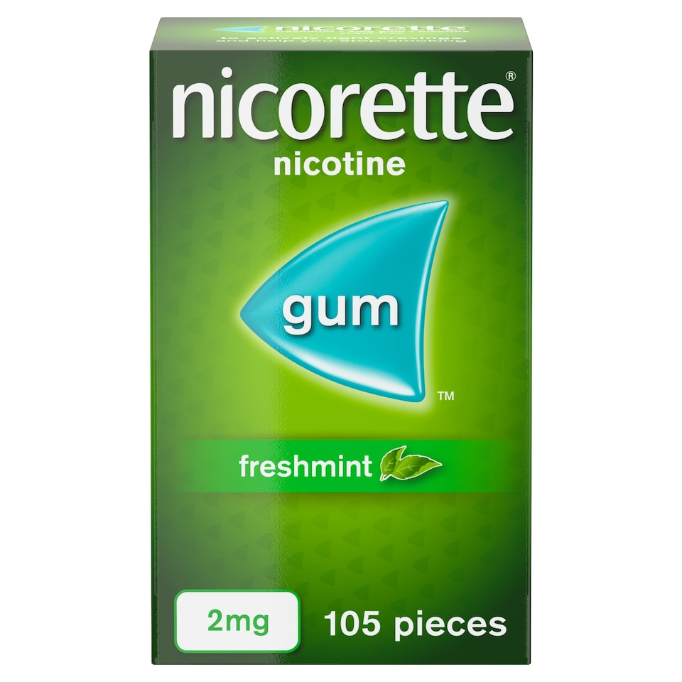 image 1 of Nicorette Stop Smoking Aid 2mg Nicotine Gum - Freshmint 105s