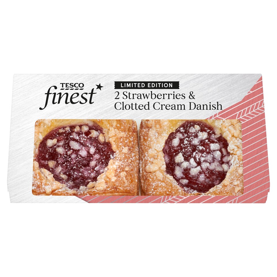 Tesco Finest Strawberries and Clotted Cream Danish 2 Pack