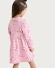 image 3 of F&F Girls Cotton Rich Butterfly Print Long Sleeved Sweat Dress in Multi Pink