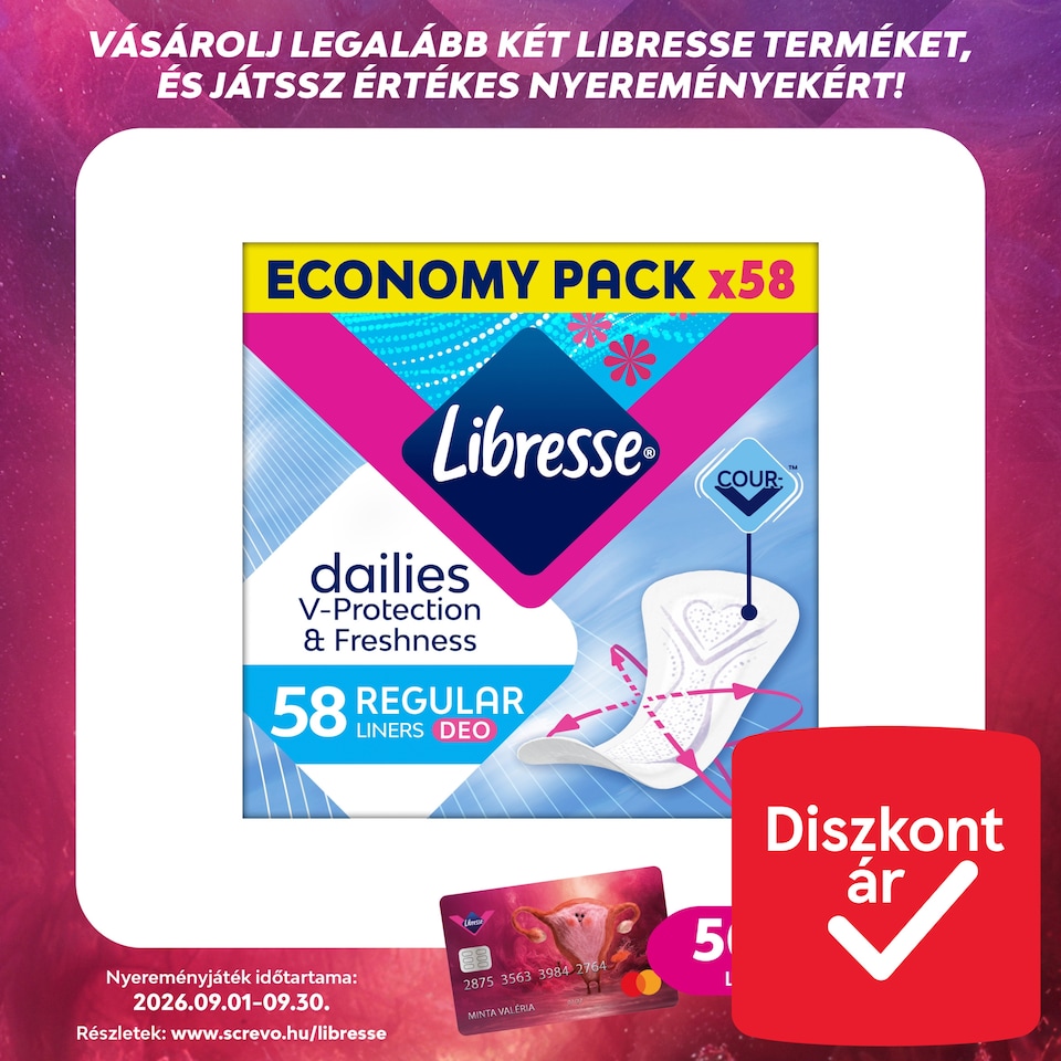 Libresse Dailies Regular Deo illatosított tisztasági betét 58 db  1. kép