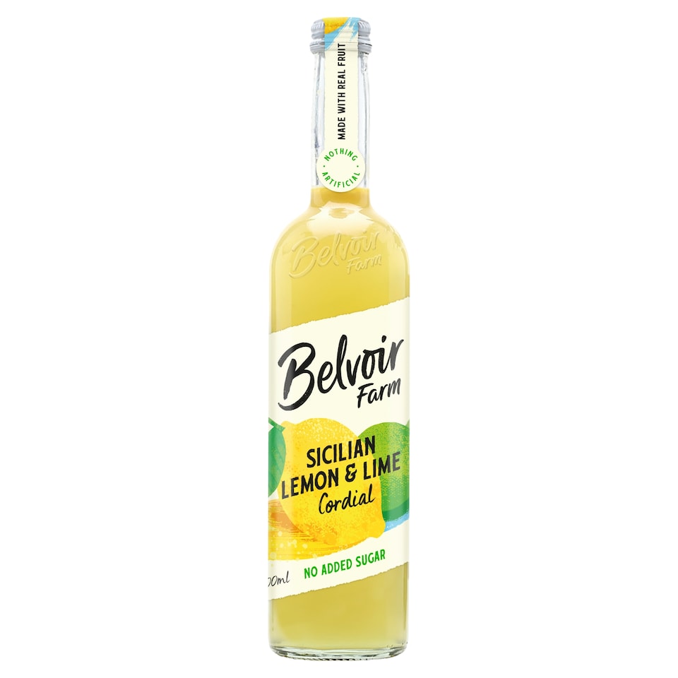 Belvoir Farm No Added Sugar Sicilian Lemon & Lime Cordial 500ml