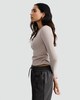 image 1 of Rise by Zara McDermott Cotton Rich Square Neck Long Sleeved Pyjama Top in Natural