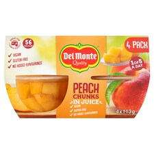 Del Monte Fruit Express Peach Chunks In Juice 4X113g