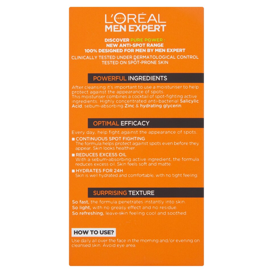 image 1 of L'or Men Expert Pure Power Moisturiser 50Ml