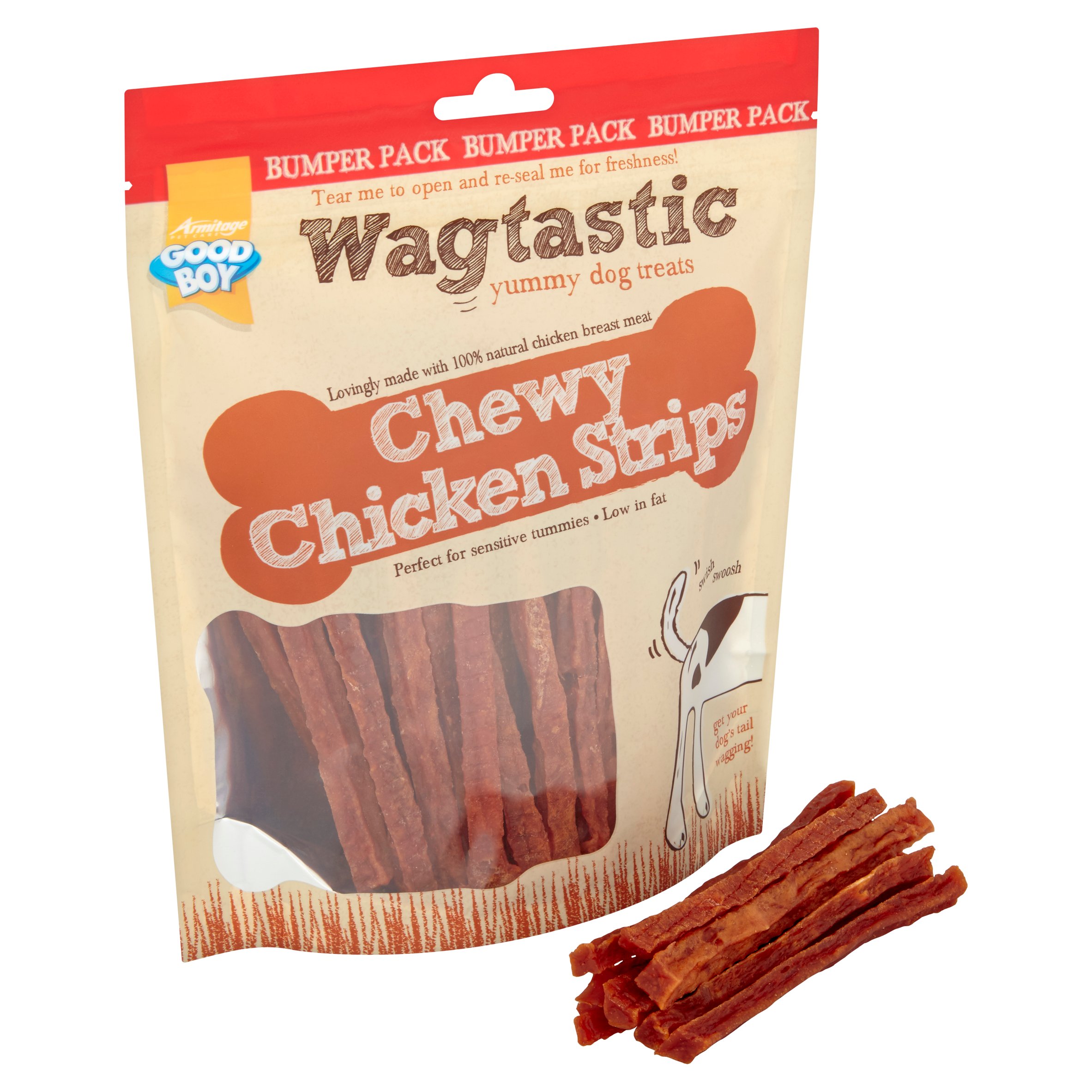 wagtastic chewy chicken strips