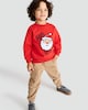 image 2 of F&F Boys Cotton Rich Ho Ho Ho Print Sweatshirt in Red