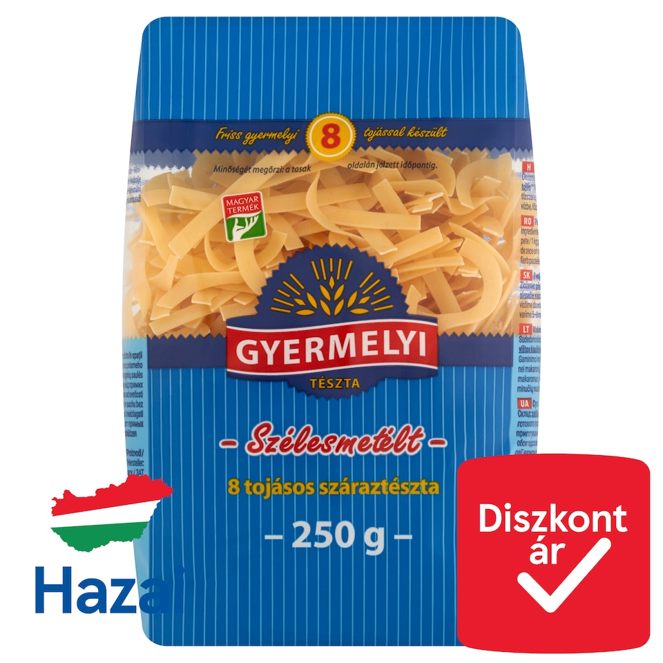 Gyermelyi szélesmetélt 8 tojásos száraztészta 250 g