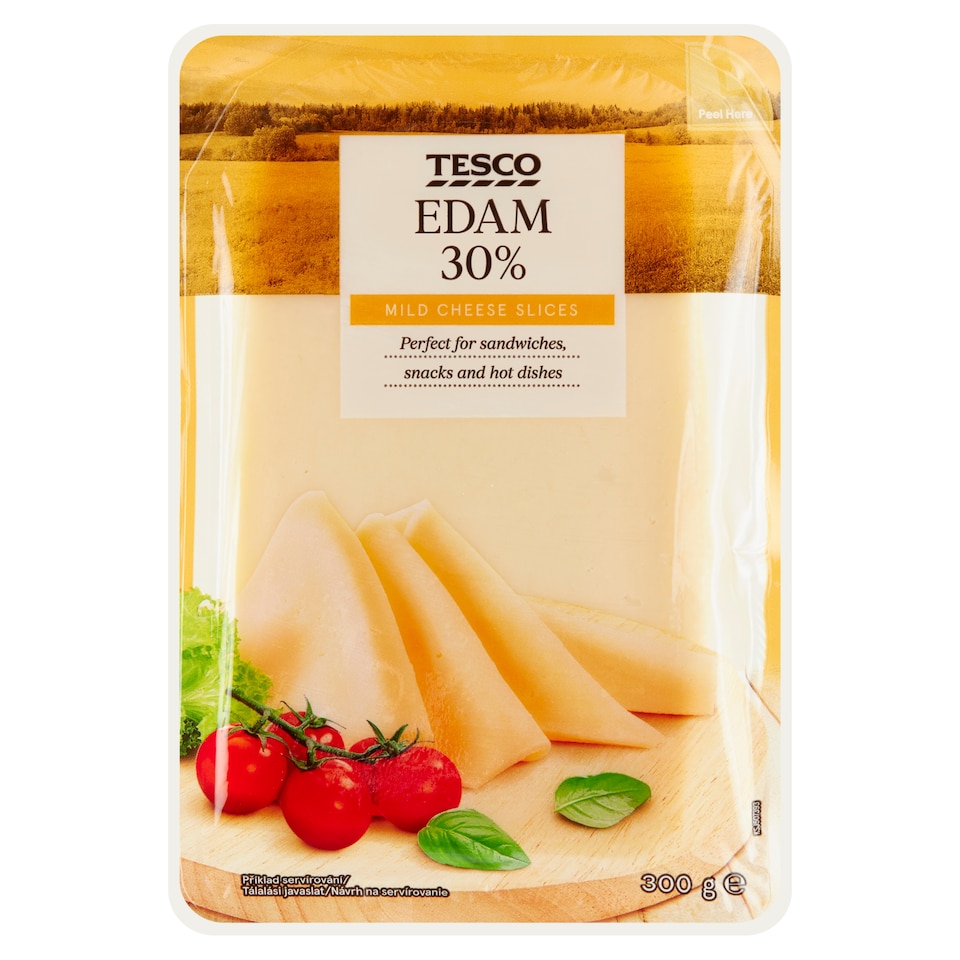 Tesco Edam 30% Mild Cheese Slices 300g