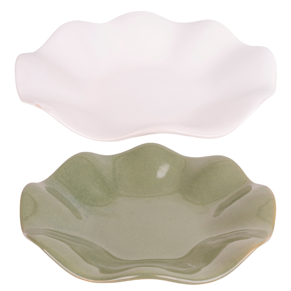 Candlelight Sanctuary Green and Neutral Ceramic Decorative Bowl Assortment