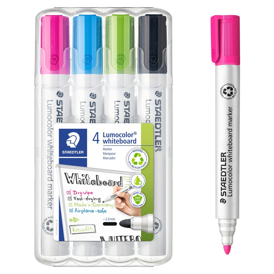 image 1 of Staedtler Whiteboard Markers 4 Pack