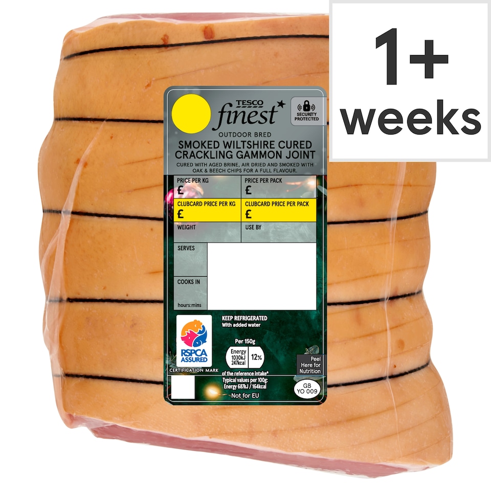 Tesco Finest Smoked Wiltshire Cured Crackling Gammon Joint