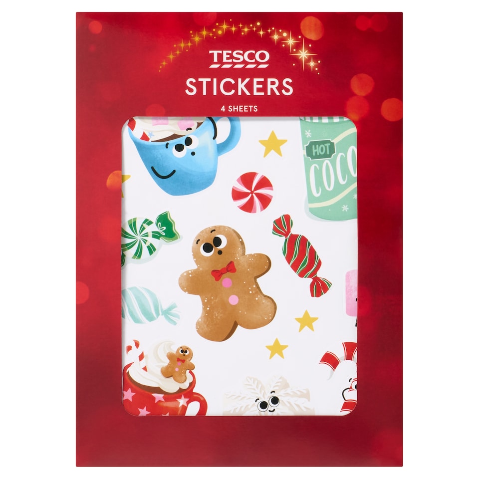 Tesco Festive Christmas Stickers 4 Sheets
