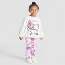Hello Kitty 2-Pack Cotton Rich Sweatshirt and Flared Leggings Set in Cream