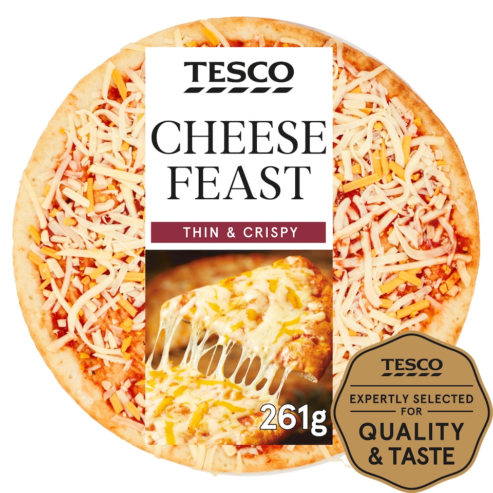 Tesco Thin & Crispy Cheese Feast Pizza 261G