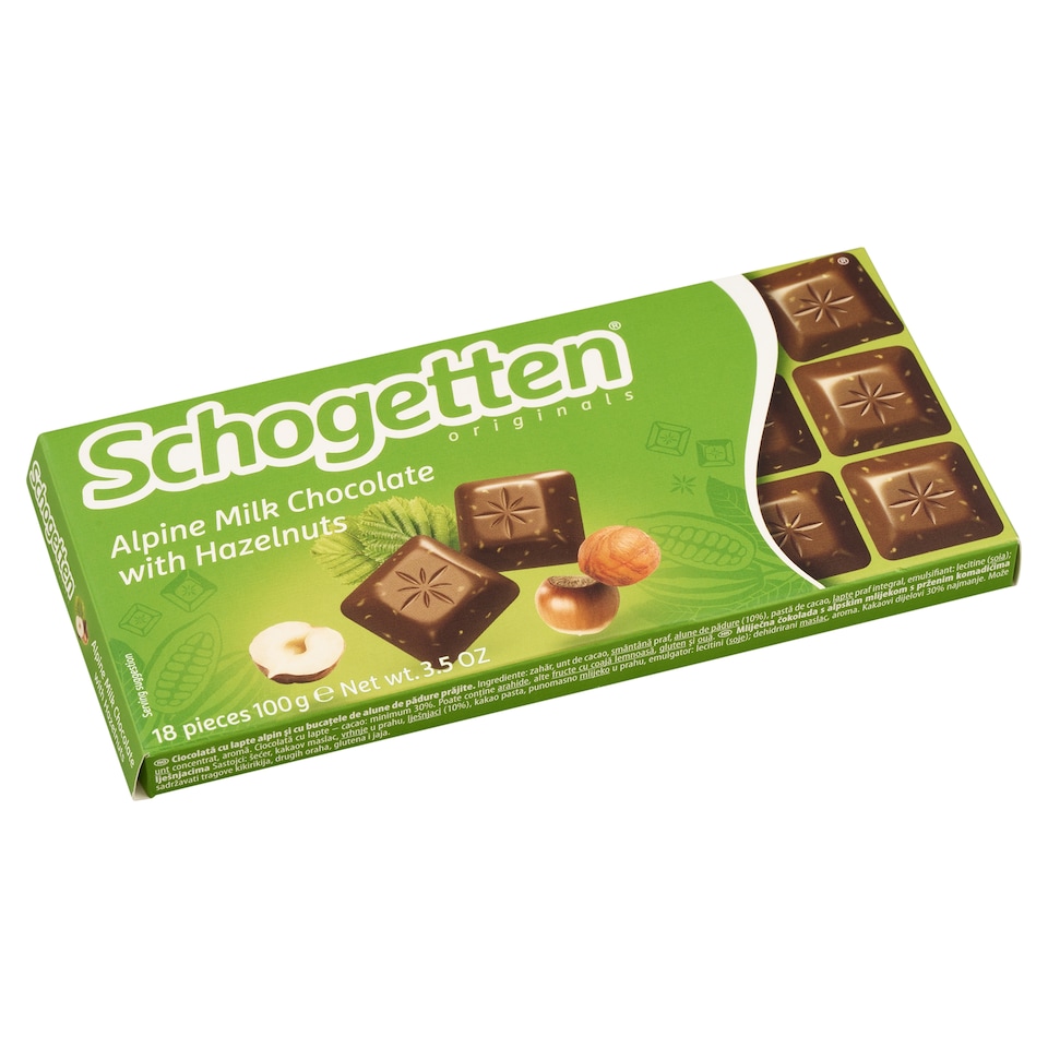 image 1 of Schogetten Milk Chocolate from Alpine Milk with Roasted Hazelnut Pieces 100g