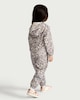 image 3 of F&F Girls Leopard Print Shower Resistant Puddlesuit in Multi Brown