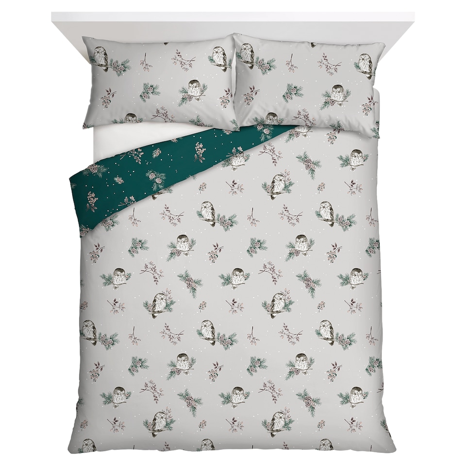 F&F Home Bedding Brushed Owl Duvet Set King