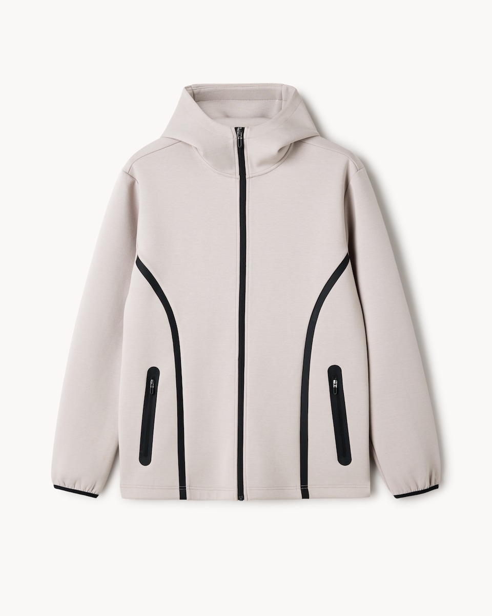 image 1 of F&F Active TECH SPORT Zip Up Hoodie in Stone