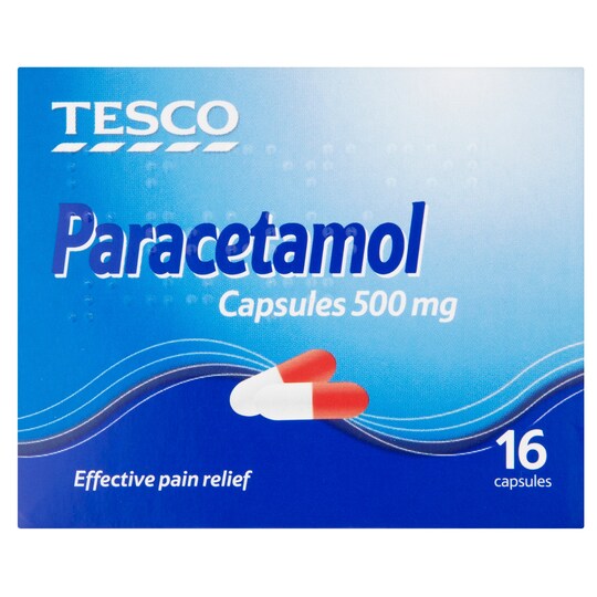 Tesco Paracetamol 500Mg 16 Capsules Tesco Groceries