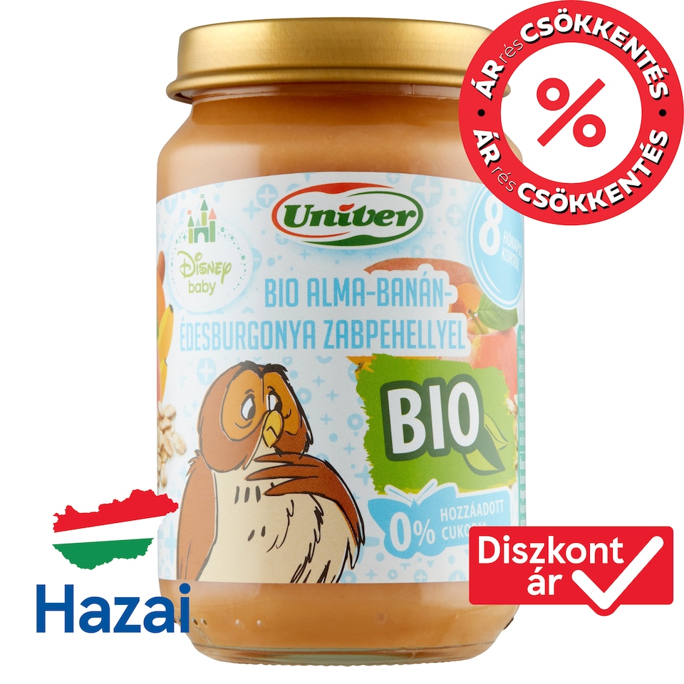 Univer Disney Baby Organic Apple-Banana-Sweet Potato with Oatmeal Baby Dessert 8+ Months 163 g