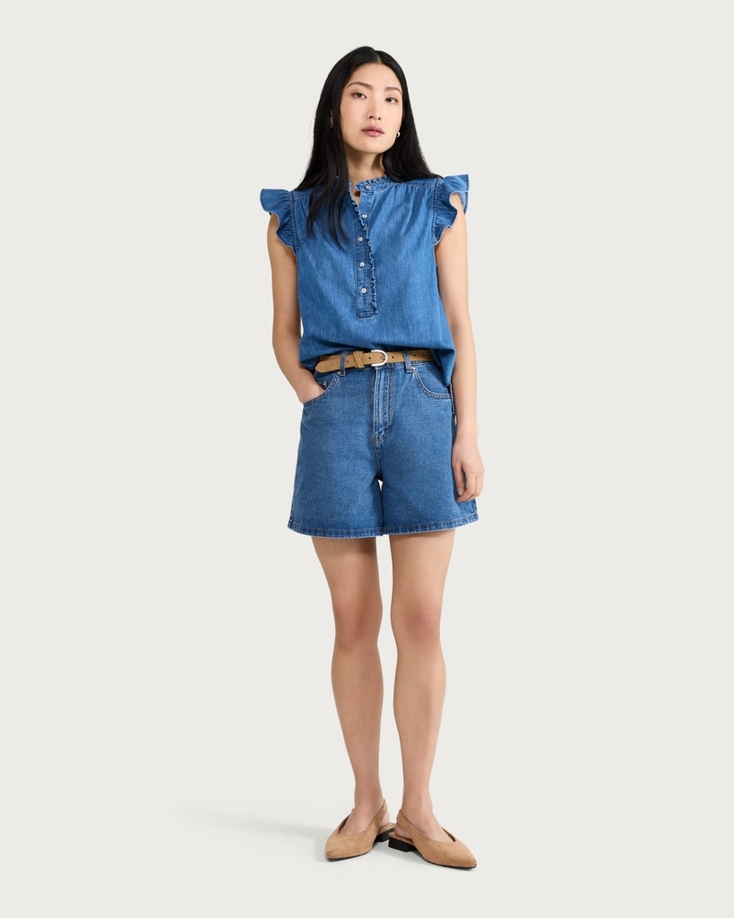 F&F A-Line Denim Shorts in Blue