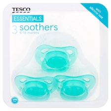 Tesco Essentials Baby Soothers 3 Pack