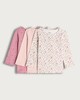 image 1 of F&F Baby 3-Pack Cotton Rich Floral Print Long Sleeved Tops in Pink