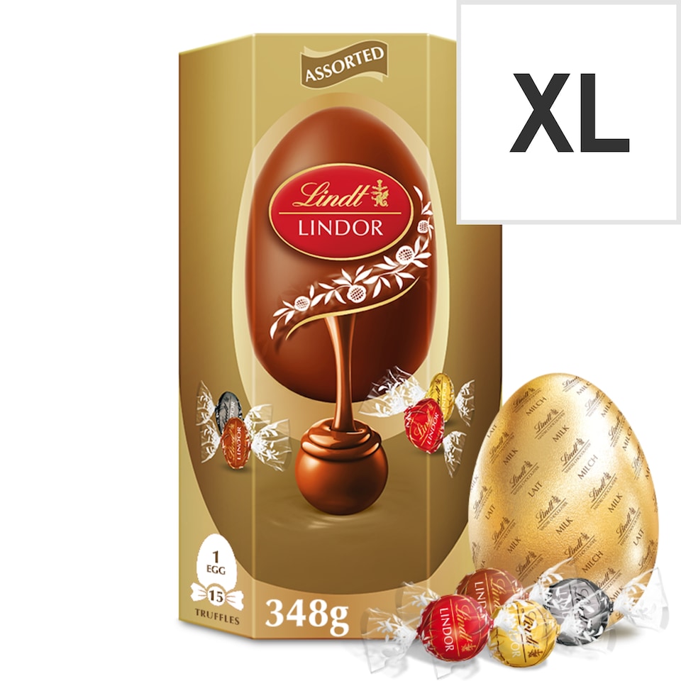 image 1 of Lindt Lindor Gold Milk Chocolate Easter Egg 348G