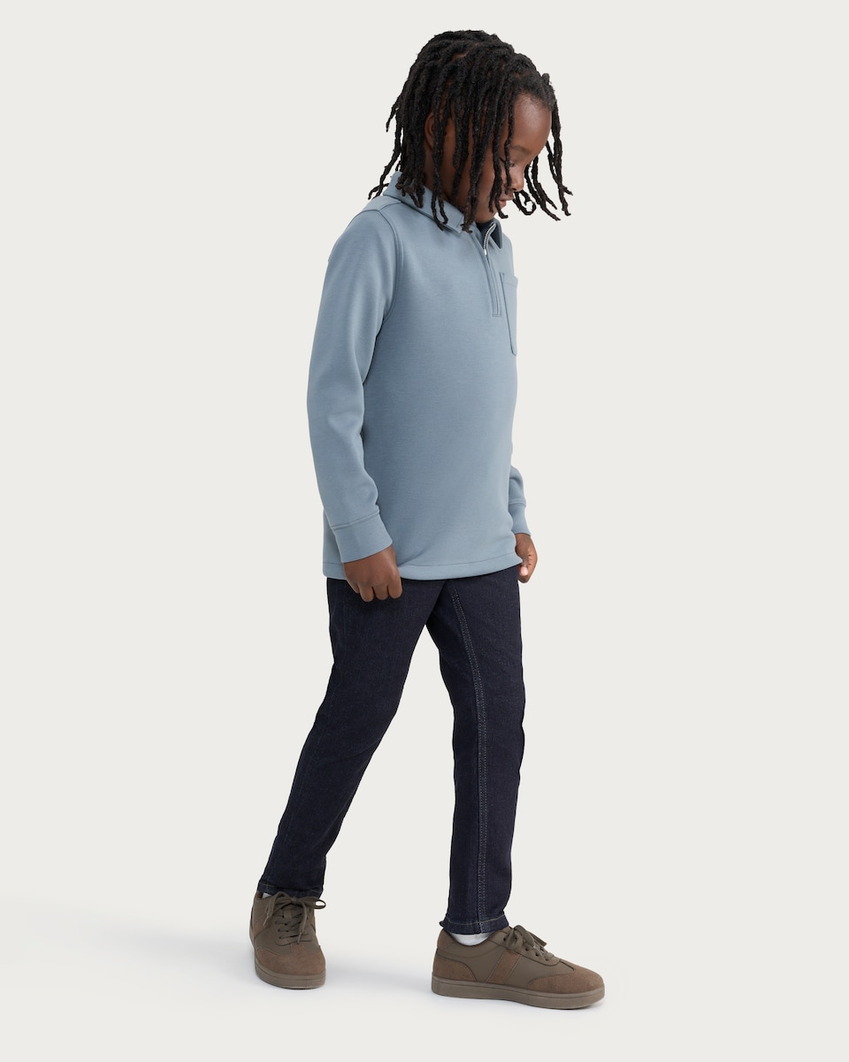 image 1 of F&F Boys Cotton Rich Slim Fit Jeans in Navy