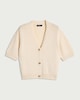 image 4 of F&F Cotton Rich Textured Knit Cardigan in Cream