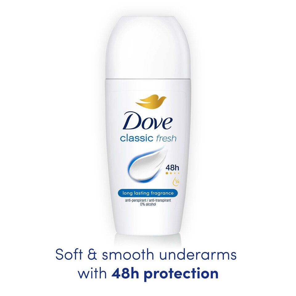 image 1 of Dove 48h Classic Antiperspirant Deodorant Roll On 50ml