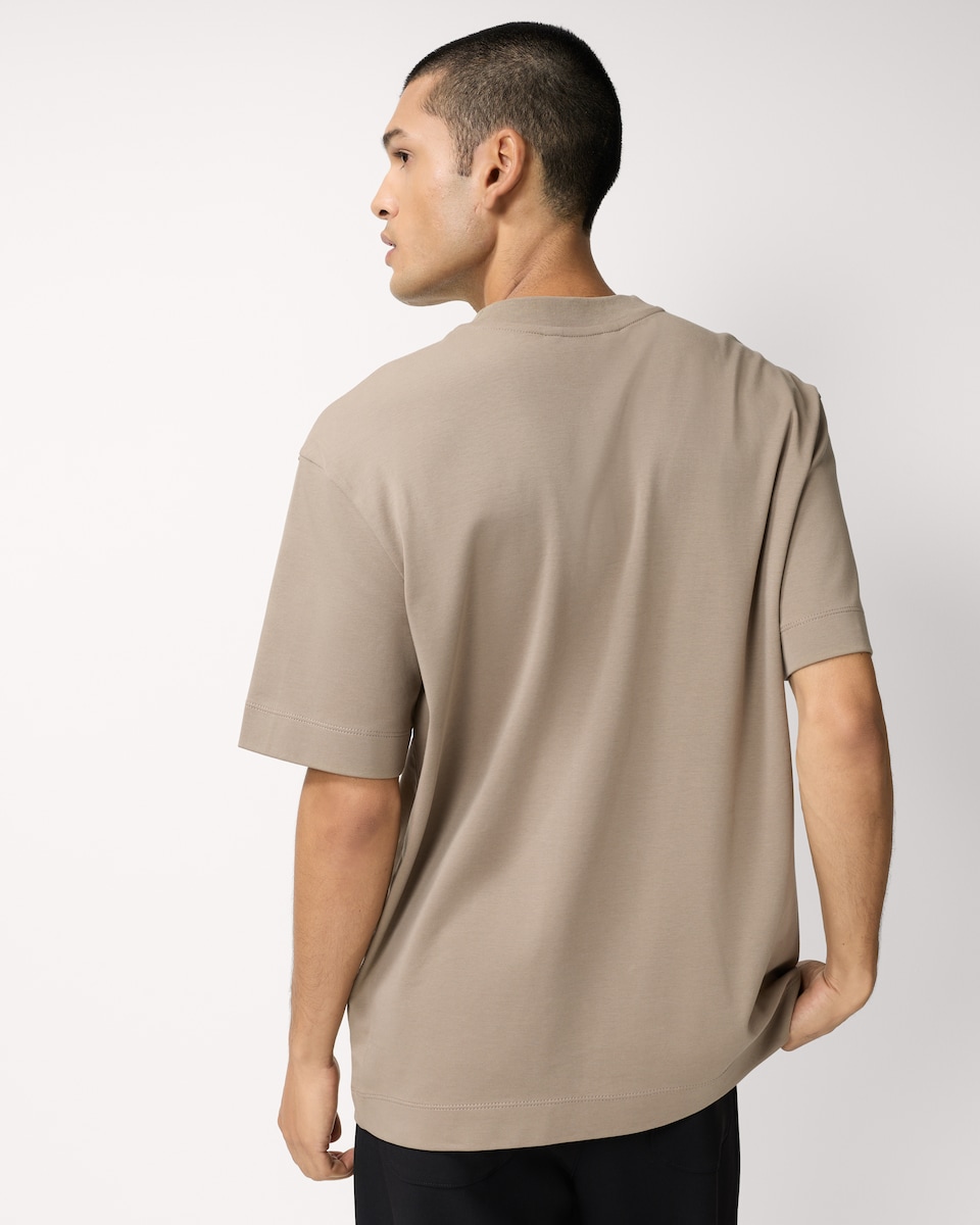 image 1 of F&F Pure Cotton Relaxed Fit T-Shirt in Camel