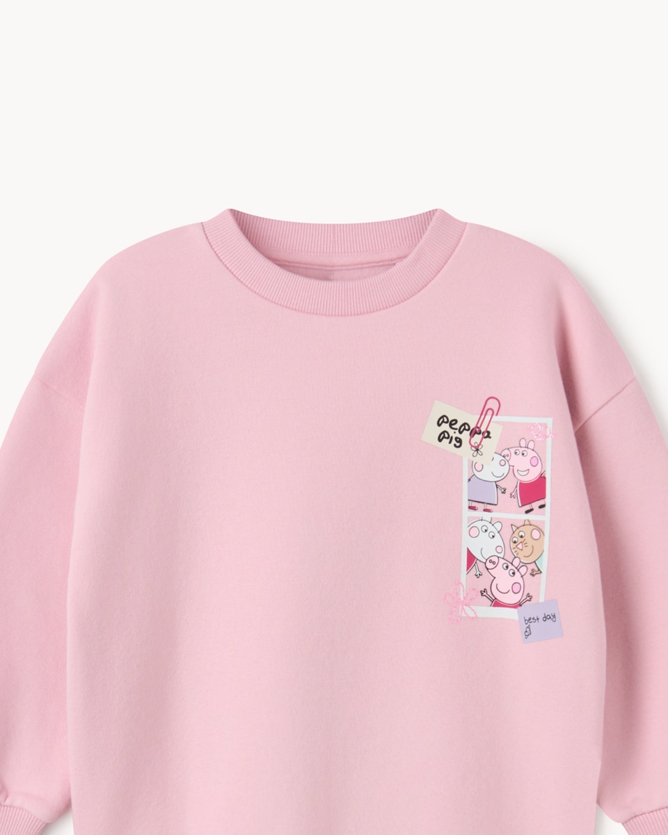 image 1 of Peppa Pig Cotton Rich Sweatshirt in Pink