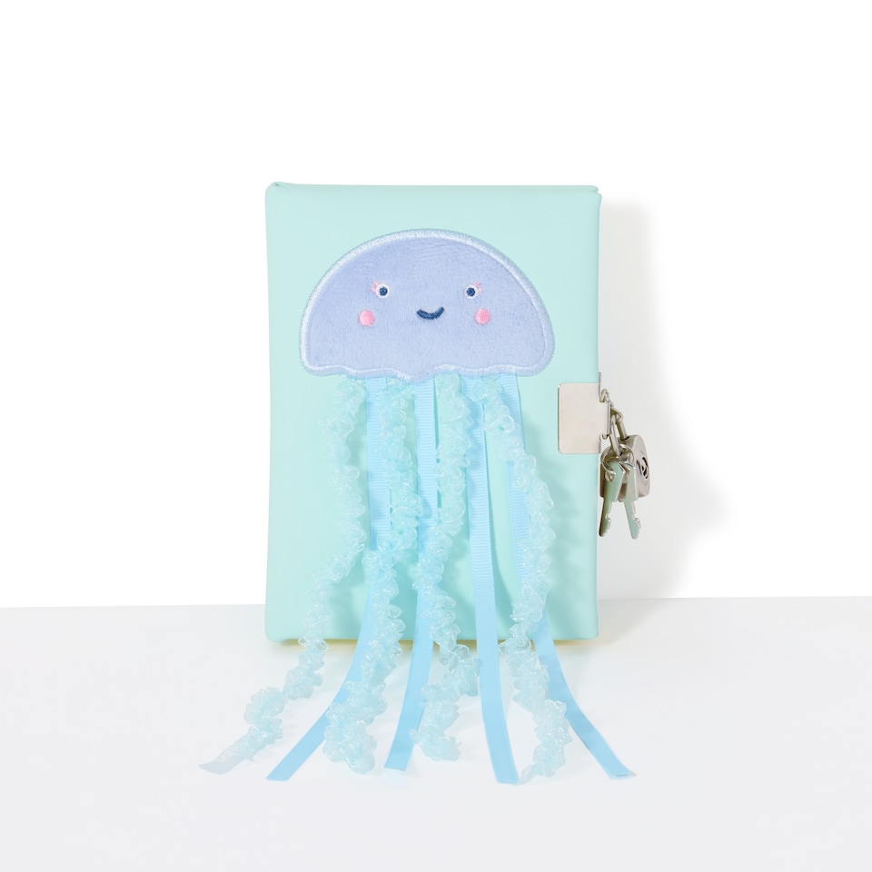 image 1 of Paperchase Happy As a Fish A6 Fluffy Jellyfish Ruled Pages Notebook