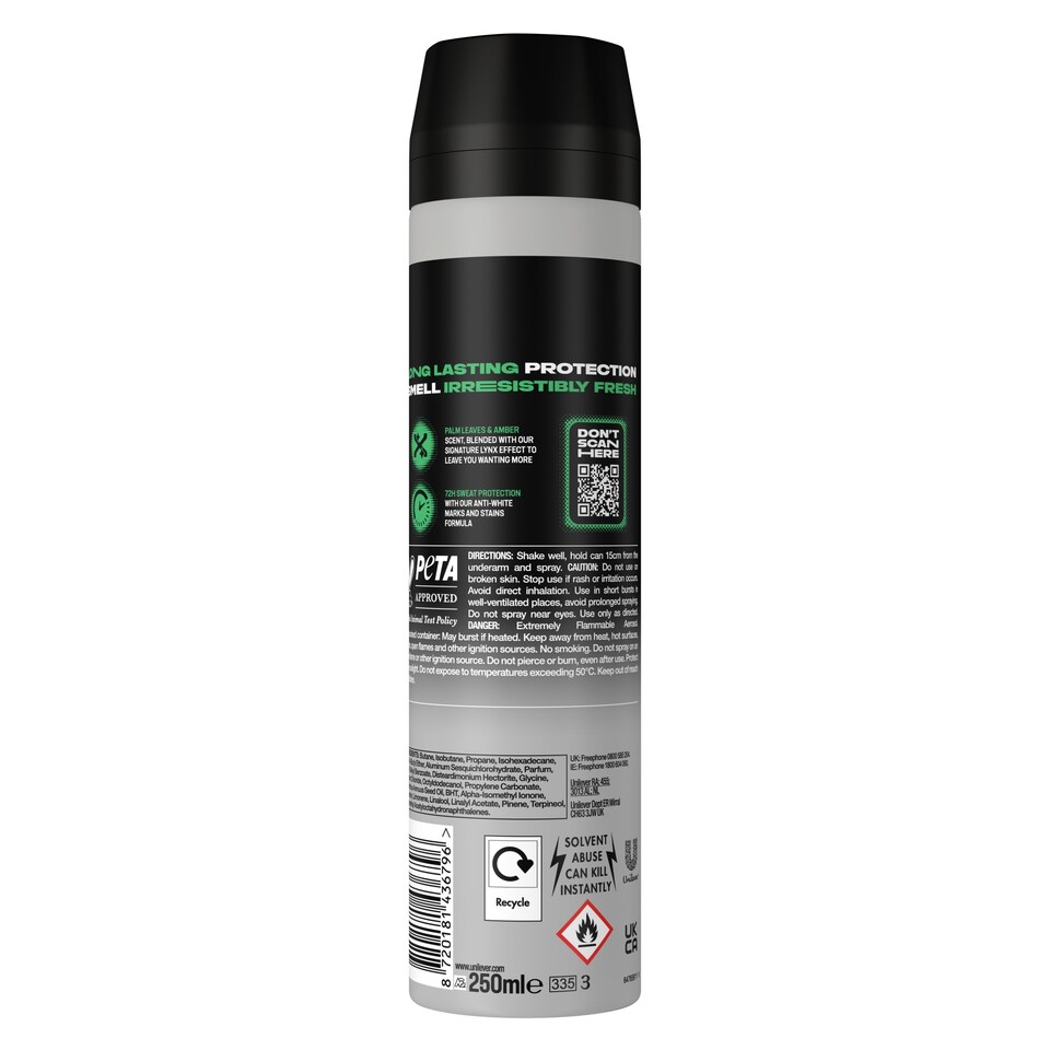 image 1 of Lynx Jungle Fresh 72h Antiperspirant Deodorant for Men 250ml