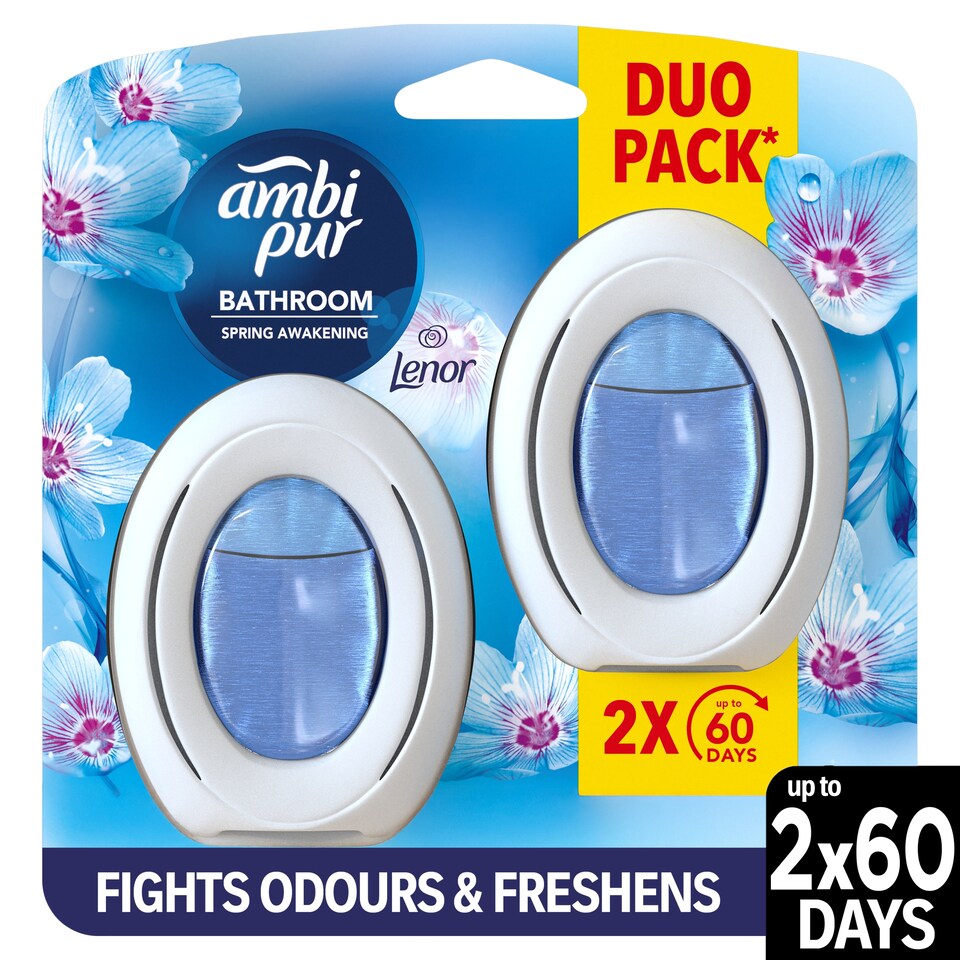 Ambi Pur Bathroom Air Freshener, Fights Odour And Freshens, Spring Awakening Count