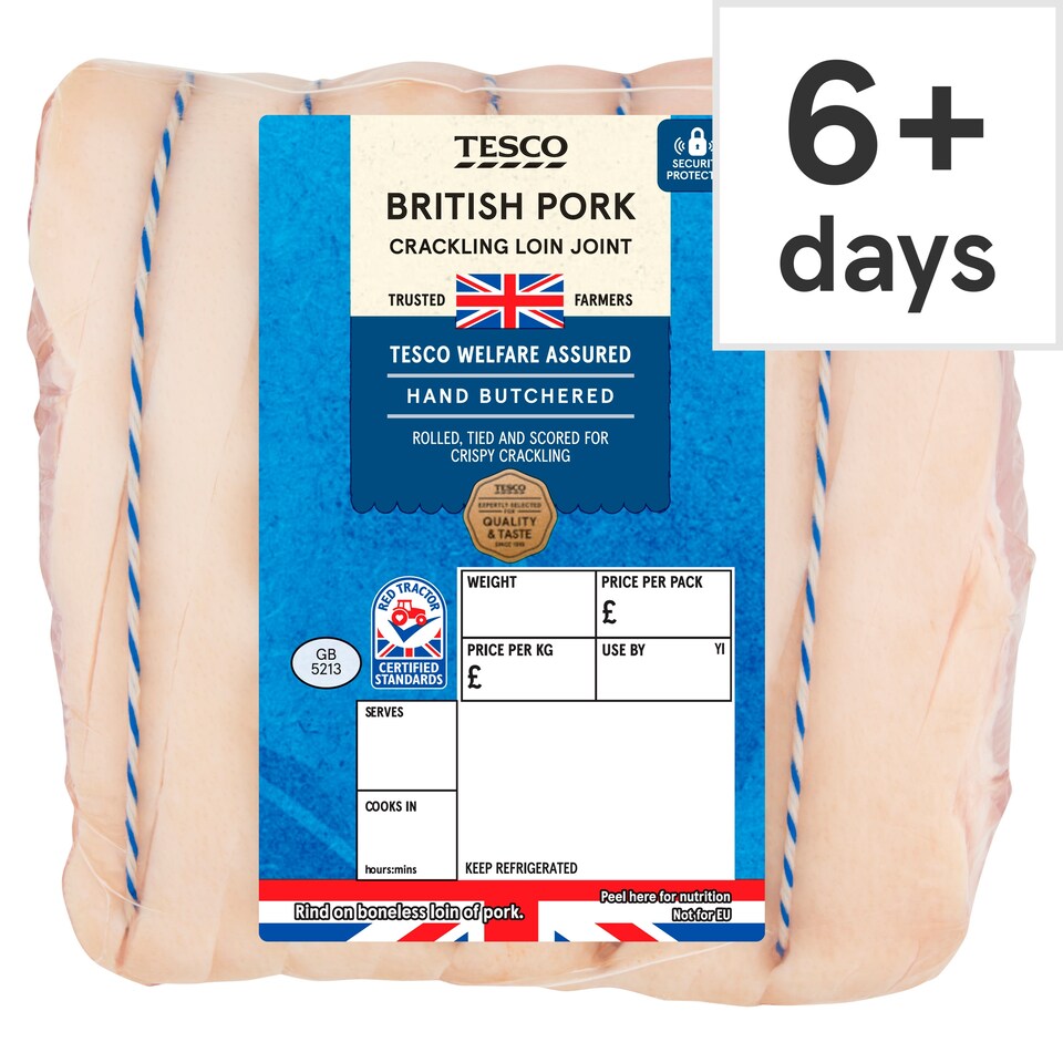 TESCO Pork Loin Crackling Joint 700g-1.3kg