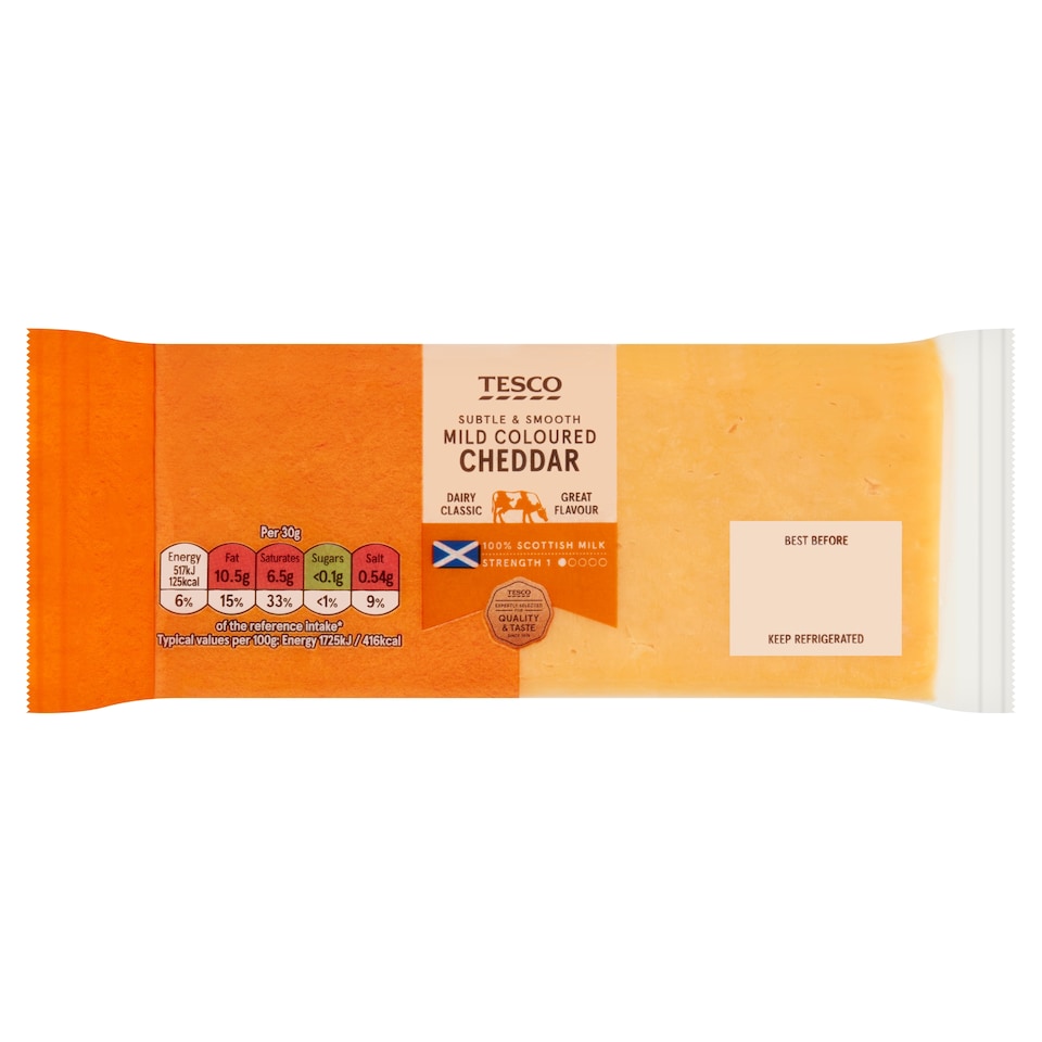 Tesco Mild Coloured Scottish Cheddar 400G