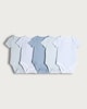 image 1 of F&F Baby 5-Pack Pure Cotton Short Sleeved Bodysuits in Blue