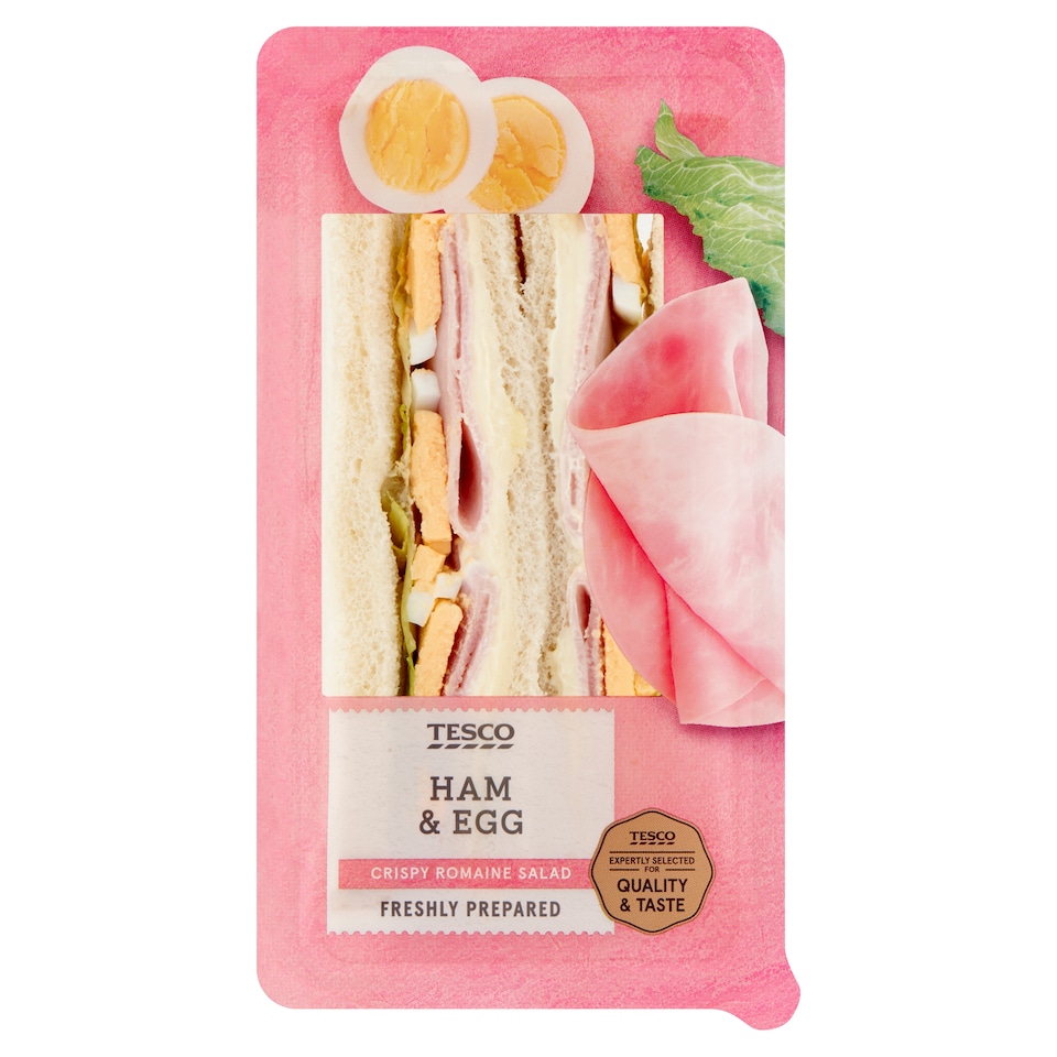 Tesco Wheat Flour Toast with Ham, Boiled Egg, Mayonnaise and Salad 172 g