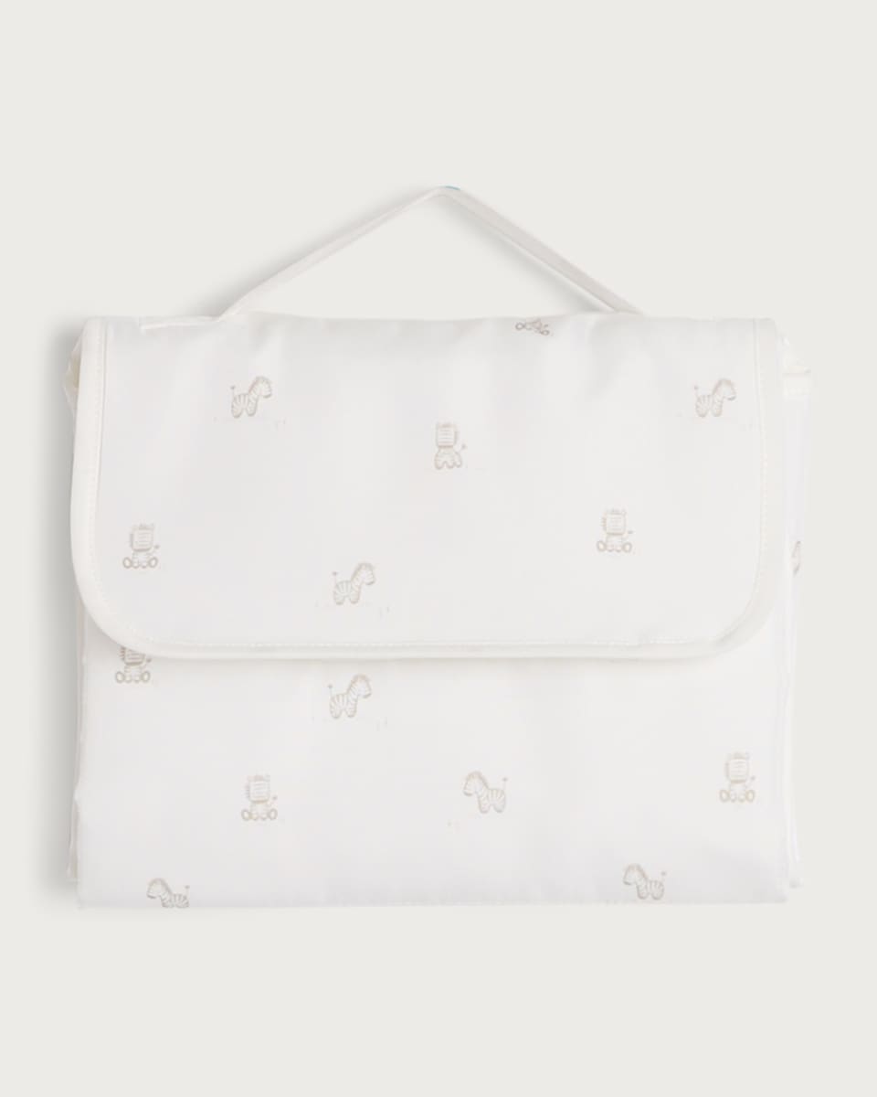 image 1 of F&F Animal Print Baby Changing Mat in White
