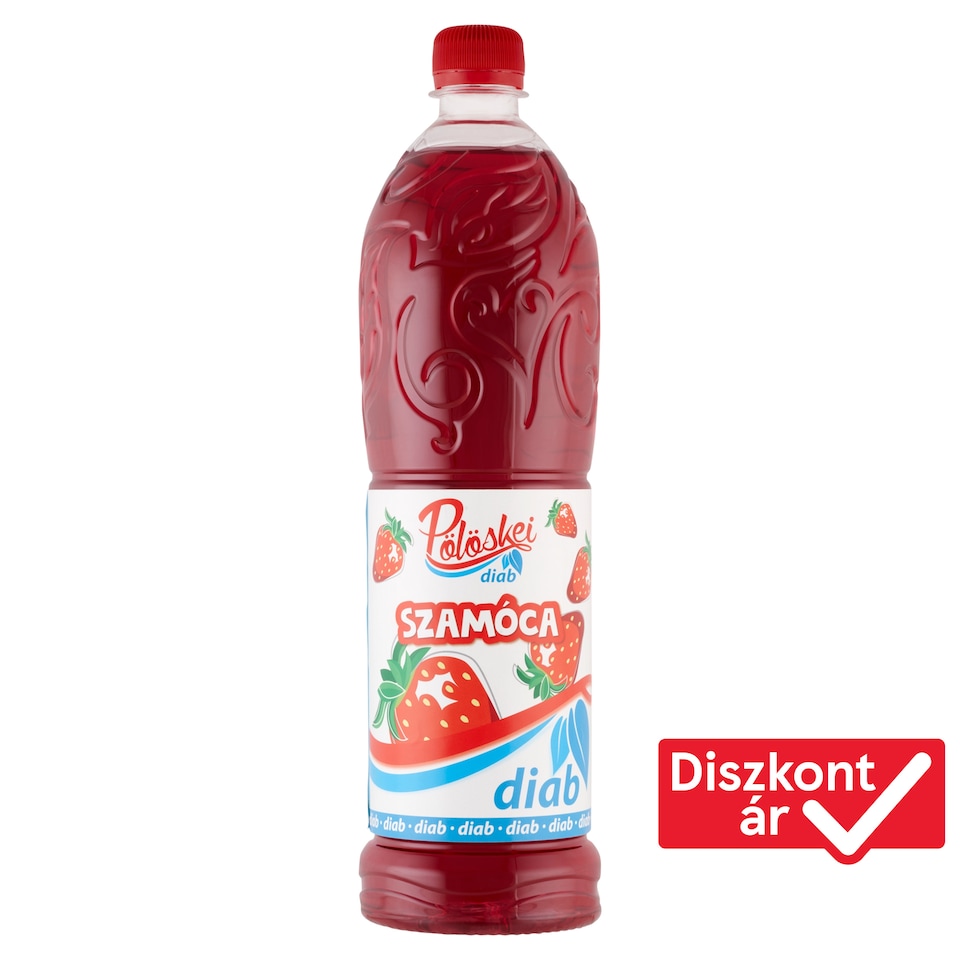 Pölöskei Diab szamóca ízű szörp édesítőszerekkel 1 l